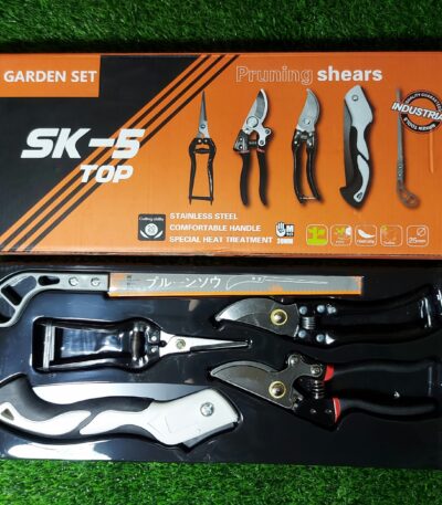 ست 5 تکه ابزار باغبانی حرفه‌ای با تیغه فولادی SK-5 (مدل 1) - مجموعه کامل هرس و مراقبت از باغ